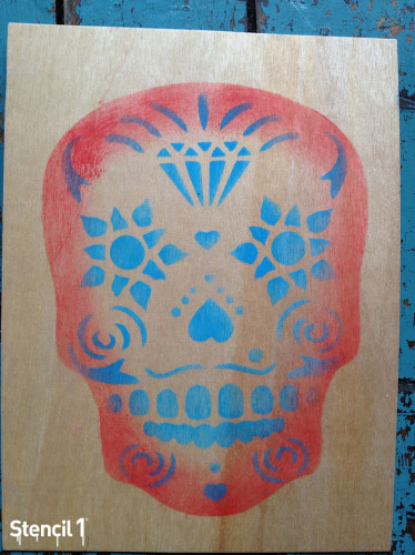 Sugarskull_wood postcard