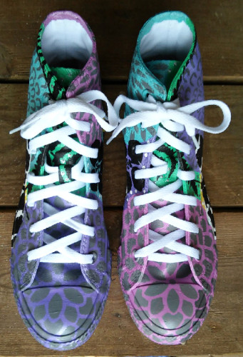 Crafty Lady Abby’s take on Spring Sneakers | Stencil 1