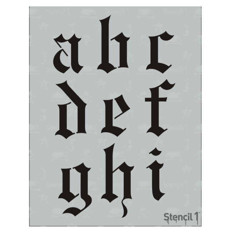 Old English Font Stencil | Stencil 1