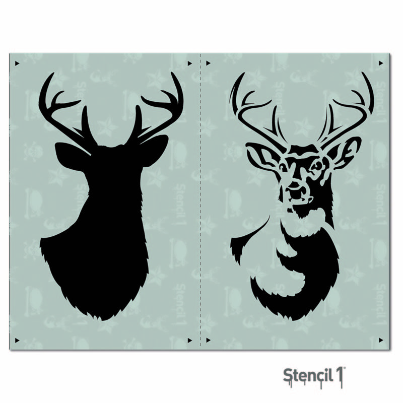 Antlered Deer Silhouette Stencil (11