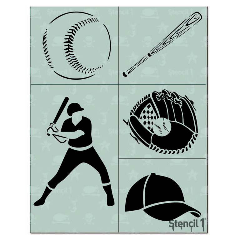Baseball Stencil 4 pack Stencil 1