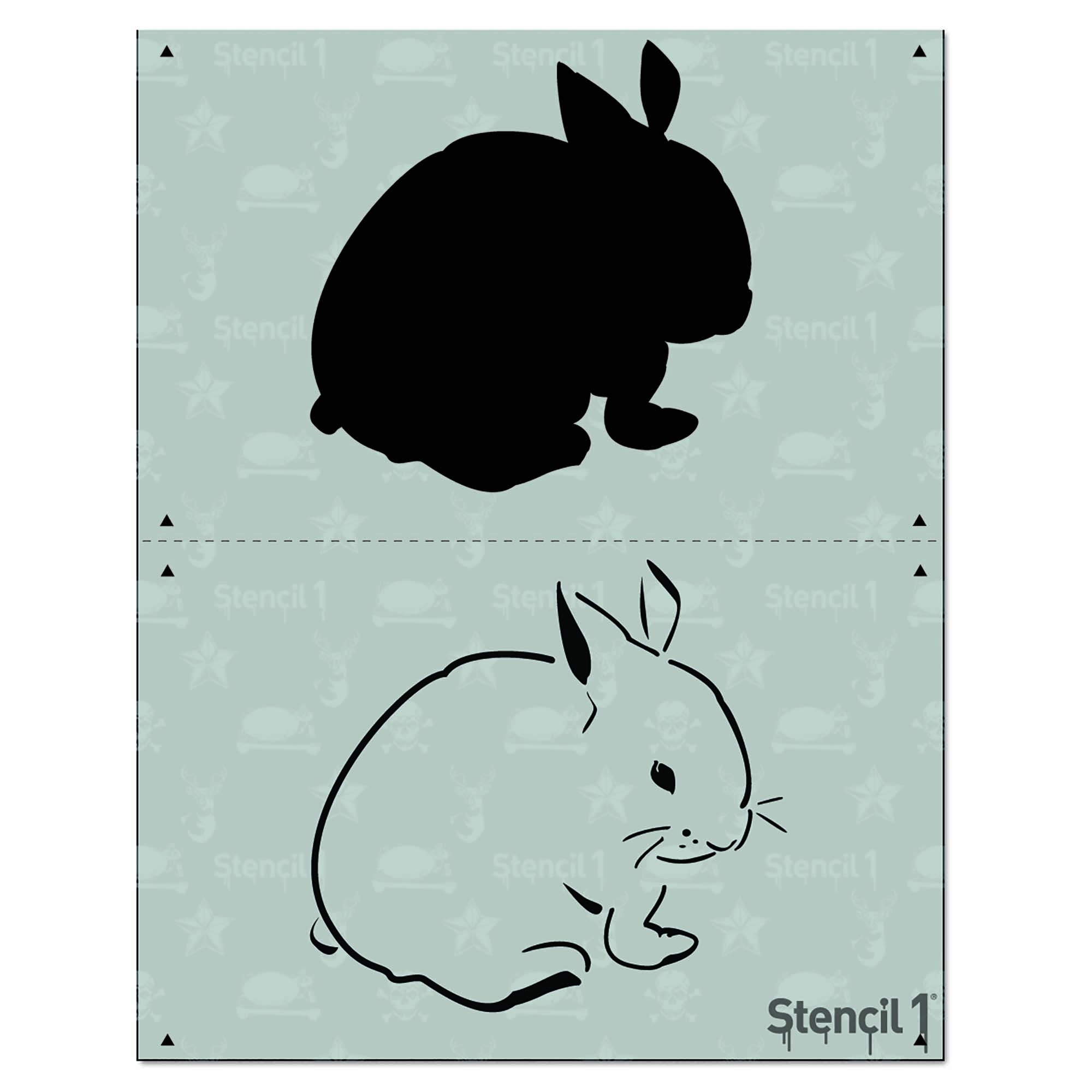 Rabbit Stencils Reuseable Rabbit Stencil Set Of Two Rabbits Runnng Rabbits Stencil 2 Running