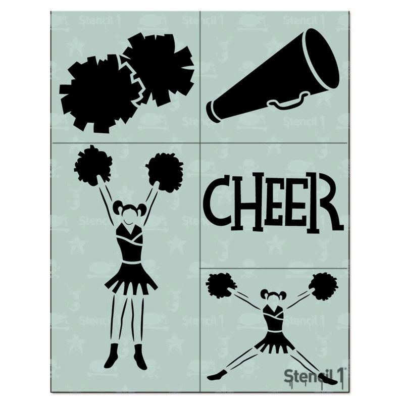 Cheerleading Stencil 4pack Stencil 1