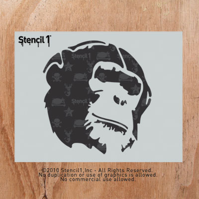 Chimp Stencil (8.5″x11″) | Stencil 1