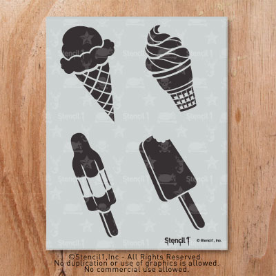 Ice Cream Stencil 4-pack | Stencil 1