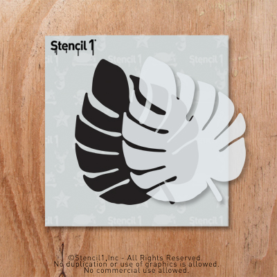 monstera tropical leaf stencil stencil1