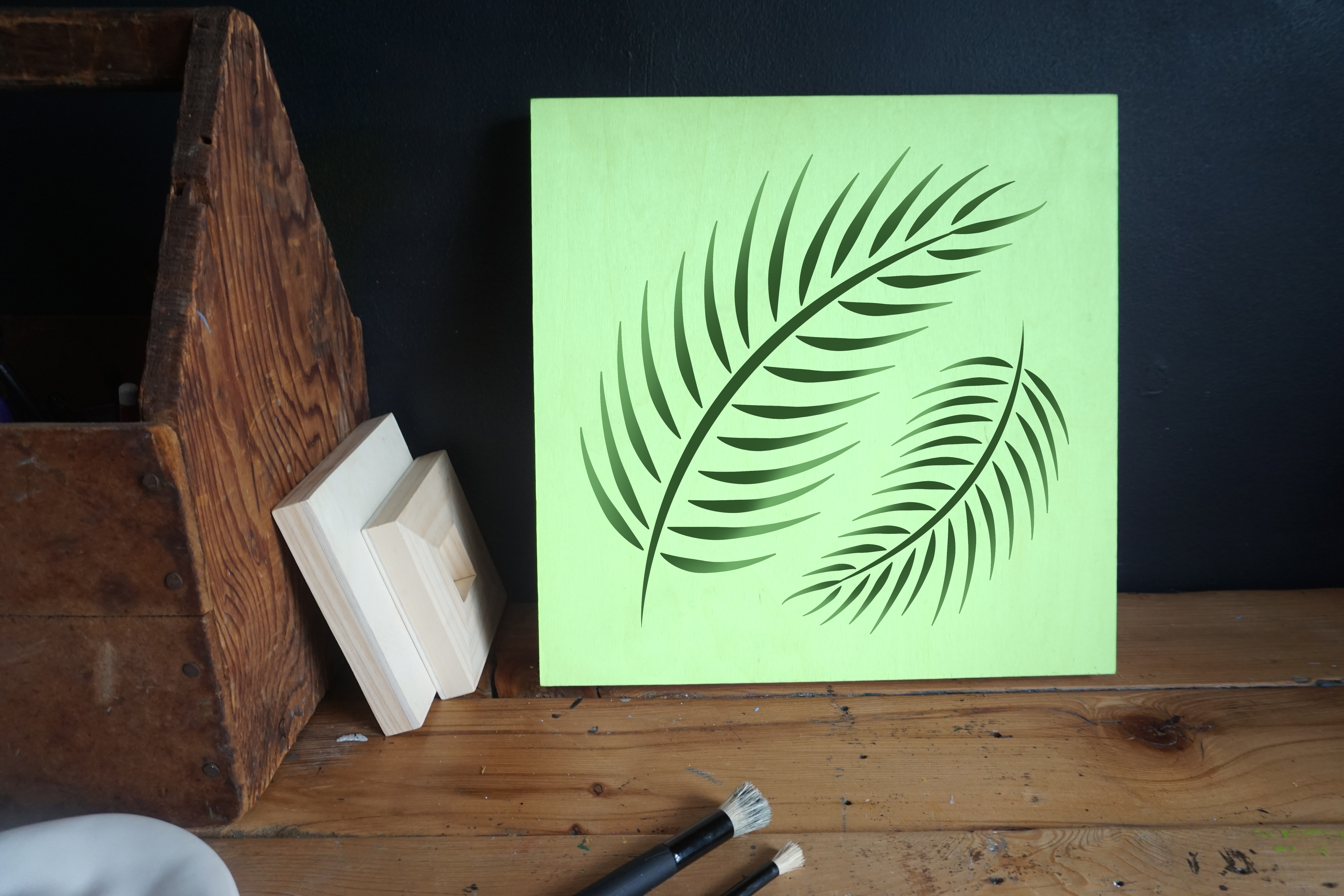 Palm Leaf Frond Stencil Reusable Large 