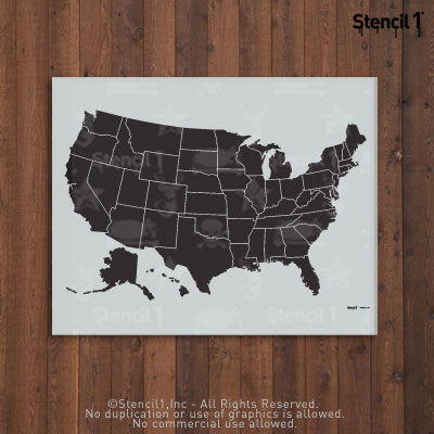 Usa Map Stencil - Large 