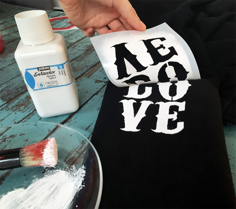 LOVE Stenciled Sweatshirt & T-shirt | Stencil 1