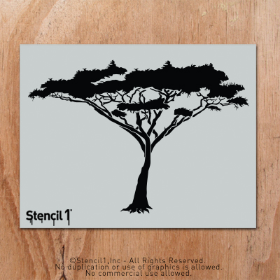 Acacia Tree Stencil (8.5″x11″) | Stencil 1