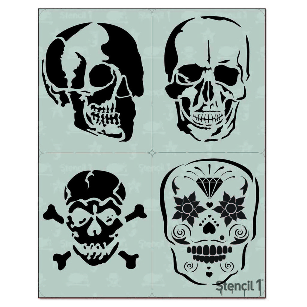 Skulls Stencils 4 Pack Stencil 1 7307