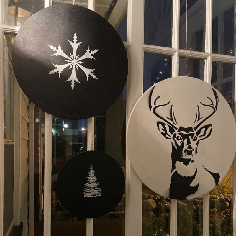 Christmas Deer - Stencils Kit For Window Decoration- Christmas